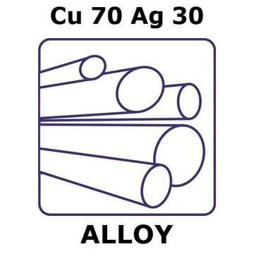 COPPER/SILVER, ROD,CU70%/AG30%, DIAMETE&