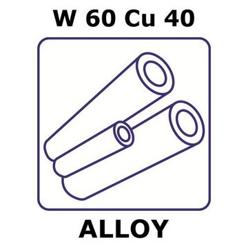 TUNGSTEN-COPPER ALLOY, W60CU40, 80MM TU&