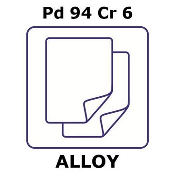 PALLADIUM-CHROMIUM ALLOY, PD94CR6, FOIL&