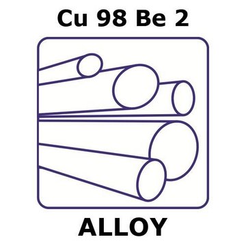 COPPER-BERYLLIUM ALLOY, CU98BE2, 500MM &