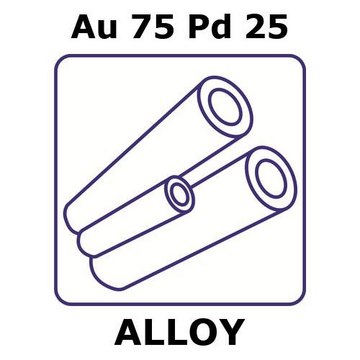 GOLD-PALLADIUM ALLOY, AU75PD25, 50MM TU&