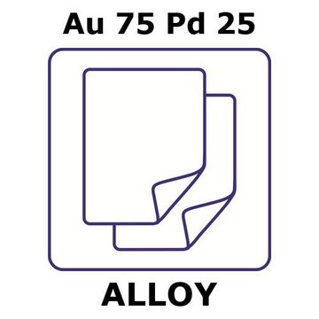 GOLD-PALLADIUM ALLOY, AU75PD25, FOIL, 5&