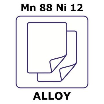 MANGANESE-NICKEL ALLOY, MN88NI12, FOIL,&