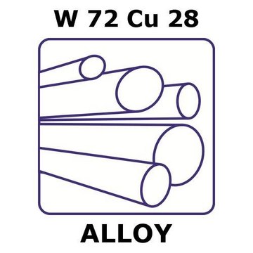 TUNGSTEN-COPPER ALLOY, W72CU28, 200MM R&