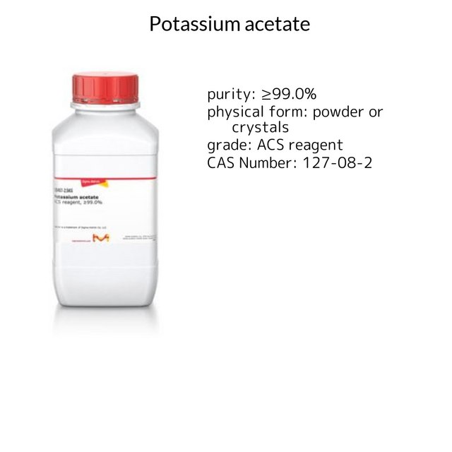 POTASSIUM ACETATE, 99+%, A.C.S. REAGENT
