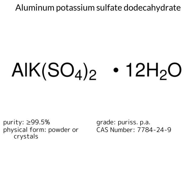 POTASSIUM ALUMINIUM SULFATE- 12-HYDRATE