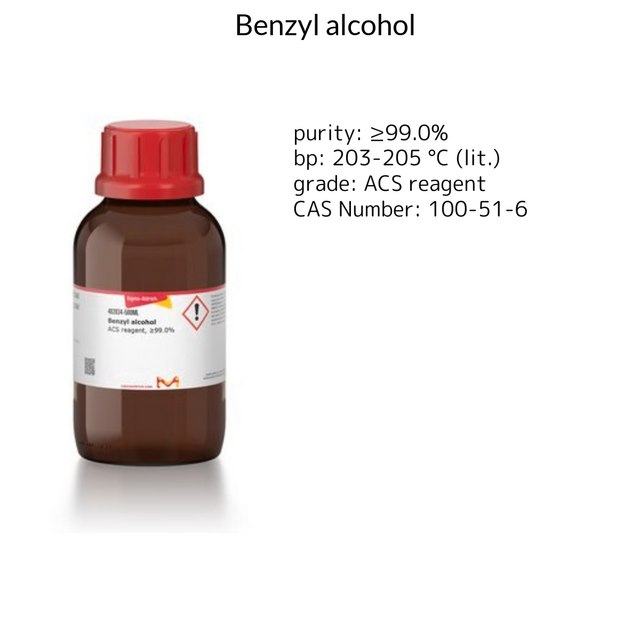 BENZYL ALCOHOL, ACS REAGENT, >=99.0%
